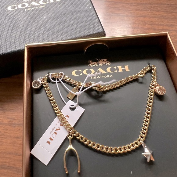 Coach, Gold, Rose gold & Silver charm bracelet